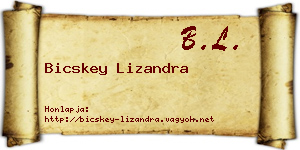 Bicskey Lizandra névjegykártya